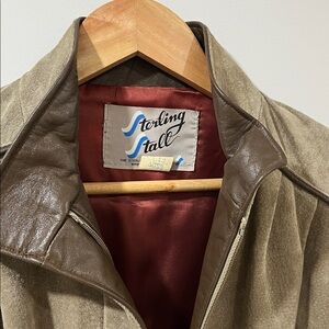 VINTAGE Suede Leather Jacket Sterling Stall Jacket Made in Canada- S/M - As is